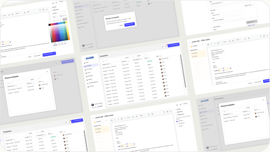 HireVault screens: offer letters, approvals and onboarding